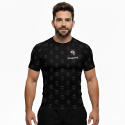 Skull Pattern Retro USA Flag BJJ Custom Brazilian Jiu Jitsu Rash Guard - Image 2