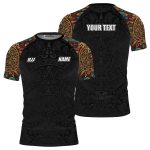 Aztec Symbols Tribal Pattern Black Version Custom BJJ MMA Rash Guard for Men