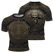 Aztec Tribal Headman Skull Custom BJJ MMA Rash Guard for Men