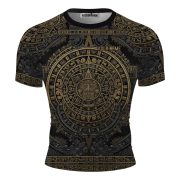 Aztec Tribal Headman Skull Custom BJJ MMA Rash Guard for Men - Image 3