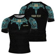 Aztec Tribal Sun Symbol Custom BJJ MMA Rash Guard for Men