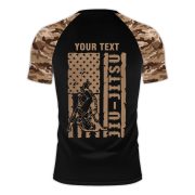 Brown Camouflage Camo Pattern Custom BJJ Rash Guard for Men - Image 4