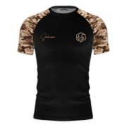Brown Camouflage Camo Pattern Custom BJJ Rash Guard for Men - Image 3