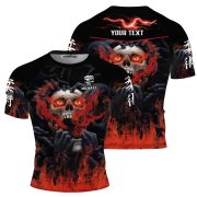 Flaming Drown Skull BJJ Custom Brazilian Jiu Jitsu Rash Guard