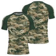 Great Wave Camouflage Camo Pattern Custom BJJ Rash Guard for Men