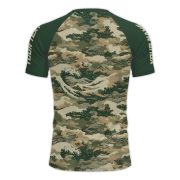Great Wave Camouflage Camo Pattern Custom BJJ Rash Guard for Men - Image 4