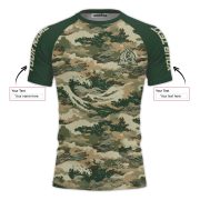 Great Wave Camouflage Camo Pattern Custom BJJ Rash Guard for Men - Image 5