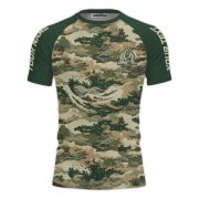 Great Wave Camouflage Camo Pattern Custom BJJ Rash Guard for Men - Image 3