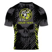 Grunge Gray Skull BJJ Custom Brazilian Jiu Jitsu Rash Guard - Image 4