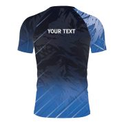 Ice Wolf Blue Black Custom BJJ Rash Guard for Men - Image 4