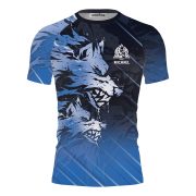 Ice Wolf Blue Black Custom BJJ Rash Guard for Men - Image 3