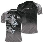 Ice Wolf Grey Black Version Custom BJJ Rash Guard for Men