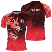 Ice Wolf Red Version Custom BJJ Rash Guard for Men