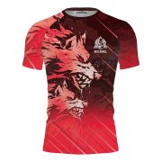 Ice Wolf Red Version Custom BJJ Rash Guard for Men - Image 3