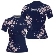 Japanese Cherry Blossom Custom BJJ MMA Rash Guard for Women