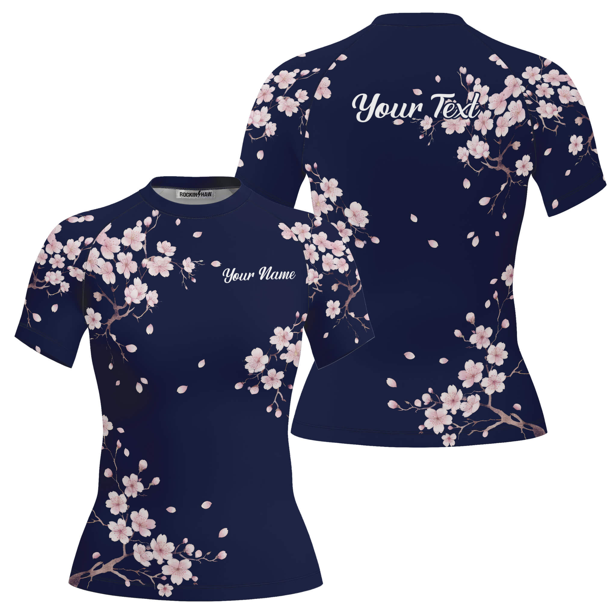 Japanese Cherry Blossom Custom BJJ MMA Rash Guard for Women #128PRM20251226 Mockup FB Japanese Cherry Blossom Custom BJJ MMA Rash Guard for Women - Image 1