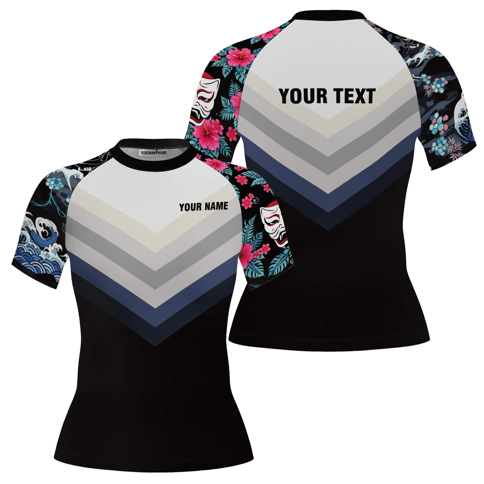 Japanese Wave Cherry Blossom Custom BJJ MMA Rash Guard for Women #126PRM20251226 Mockup FB Japanese Wave Cherry Blossom Custom BJJ MMA Rash Guard for Women - Image 1