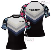 Japanese Wave Cherry Blossom Custom BJJ MMA Rash Guard for Women - Image 5