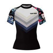 Japanese Wave Cherry Blossom Custom BJJ MMA Rash Guard for Women - Image 3