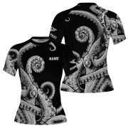 Kraken Octopus Black Version Custom BJJ MMA Rash Guard for Women