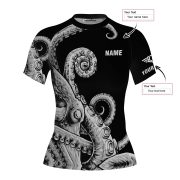 Kraken Octopus Black Version Custom BJJ MMA Rash Guard for Women - Image 5