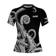 Kraken Octopus Black Version Custom BJJ MMA Rash Guard for Women - Image 3