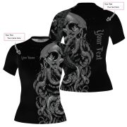 Kraken Octopus Monochrome Version Custom BJJ MMA Rash Guard for Women - Image 5