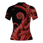 Kraken Octopus Red Version Custom BJJ MMA Rash Guard for Women - Image 4