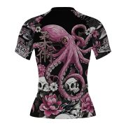 Kraken Octopus Skull Flowers Custom BJJ MMA Rash Guard for Women - Image 4