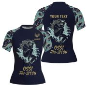 Lotus Dragon Cherry Blossom Custom BJJ Rash Guard for Women