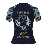 Lotus Dragon Cherry Blossom Custom BJJ Rash Guard for Women - Image 4
