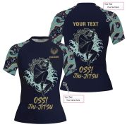 Lotus Dragon Cherry Blossom Custom BJJ Rash Guard for Women - Image 5