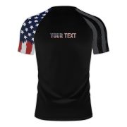 Patriotic USA Flag Black Custom BJJ Rash Guard for Men - Image 4