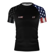 Patriotic USA Flag Black Custom BJJ Rash Guard for Men - Image 3