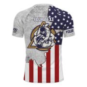 Patriotic USA Flag Ripped Flag Retro Custom BJJ Rash Guard for Men - Image 4