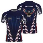 Patriotic USA Flag Stars and Stripes Custom BJJ Rash Guard for Men