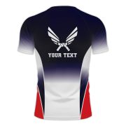 Patriotic Wavy USA Flag Custom BJJ Rash Guard for Men - Image 4