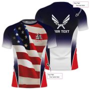 Patriotic Wavy USA Flag Custom BJJ Rash Guard for Men - Image 5