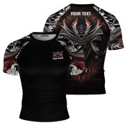 Red Black Samurai Warrior Helmet BJJ Custom Brazilian Jiu Jitsu Rash Guard