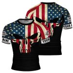 Retro USA Flag Skull BJJ Custom Brazilian Jiu Jitsu Rash Guard