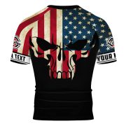 Retro USA Flag Skull BJJ Custom Brazilian Jiu Jitsu Rash Guard - Image 4