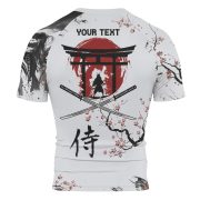 Samurai Cherry Blossom BJJ Custom Brazilian Jiu Jitsu Rash Guard - Image 4