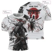 Samurai Cherry Blossom BJJ Custom Brazilian Jiu Jitsu Rash Guard - Image 5