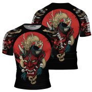 Samurai Hannya Mask Dragon White Tiger BJJ Custom Brazilian Jiu Jitsu Rash Guard