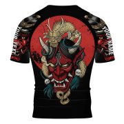 Samurai Hannya Mask Dragon White Tiger BJJ Custom Brazilian Jiu Jitsu Rash Guard - Image 3
