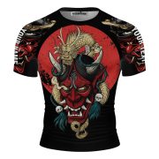 Samurai Hannya Mask Dragon White Tiger BJJ Custom Brazilian Jiu Jitsu Rash Guard - Image 5