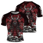 Samurai Red Armor Ronin BJJ Custom Brazilian Jiu Jitsu Rash Guard