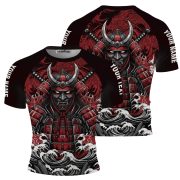 Samurai Red Armor Ronin BJJ Custom Brazilian Jiu Jitsu Rash Guard