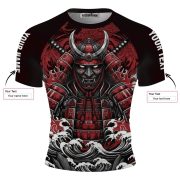 Samurai Red Armor Ronin BJJ Custom Brazilian Jiu Jitsu Rash Guard - Image 5