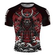 Samurai Red Armor Ronin BJJ Custom Brazilian Jiu Jitsu Rash Guard - Image 3